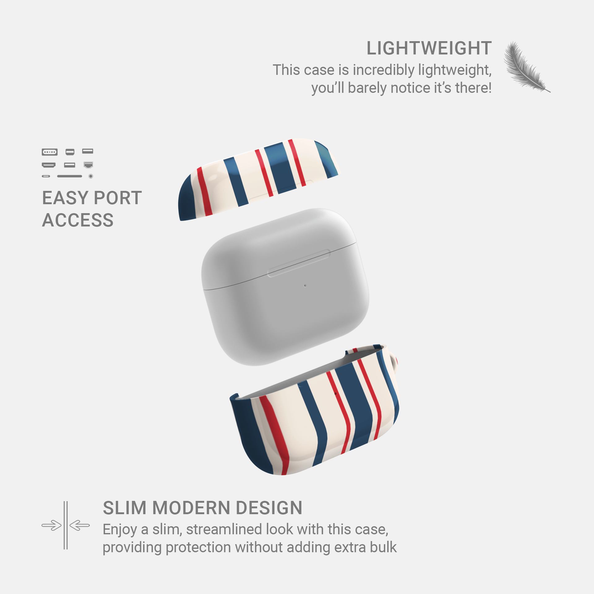 Bosun’s Pinstripe | Apple AirPods Tough Case - Case & Charm