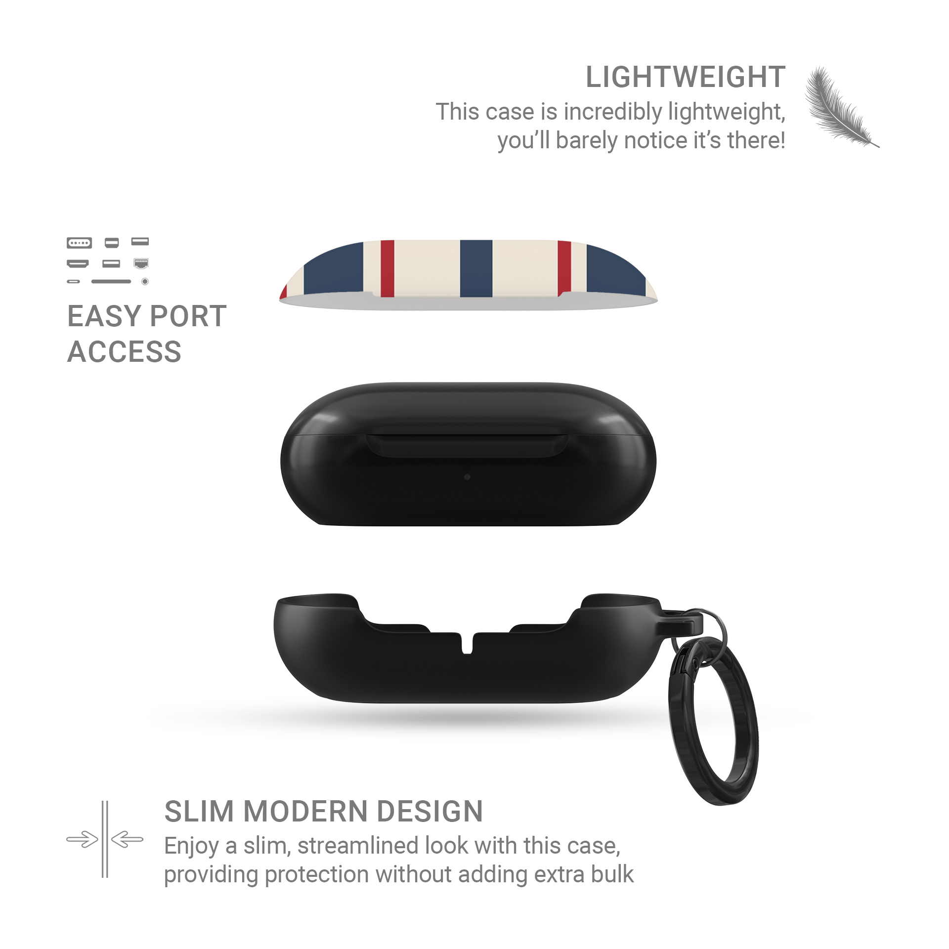 Bosun’s Pinstripe | Samsung Buds Tough Case - Case & Charm