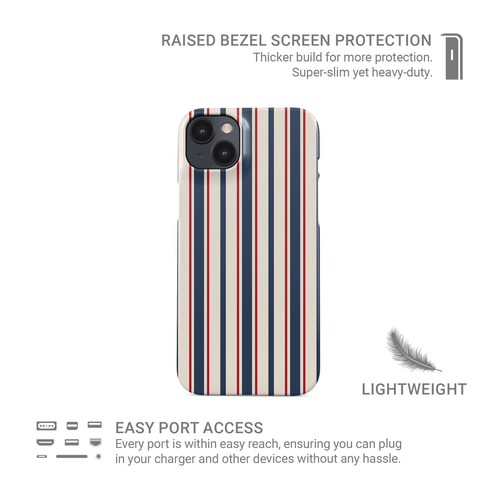 Bosun’s Pinstripe | Snap Phone Case - Case & Charm