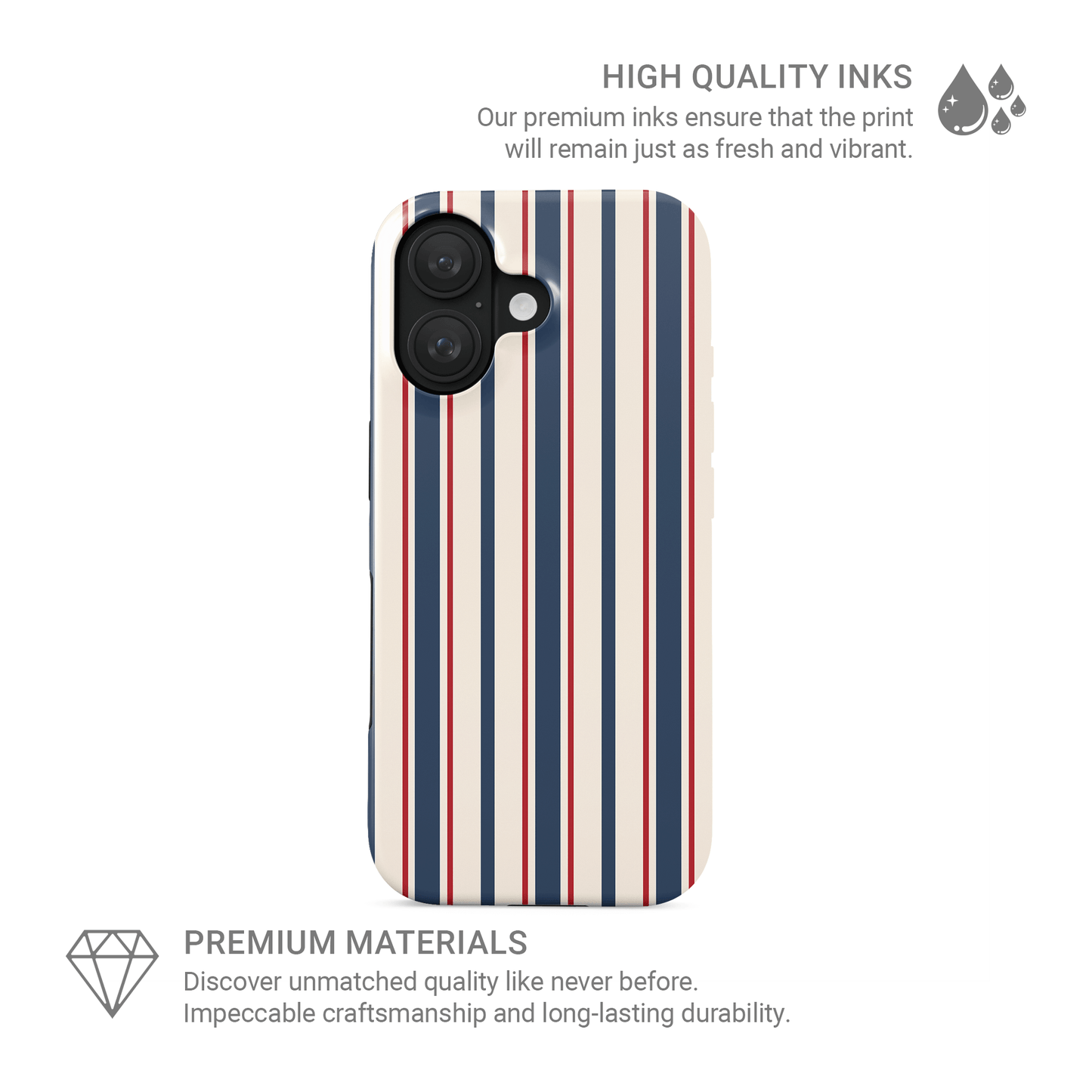 Bosun’s Pinstripe | Tough Phone Case - Case & Charm
