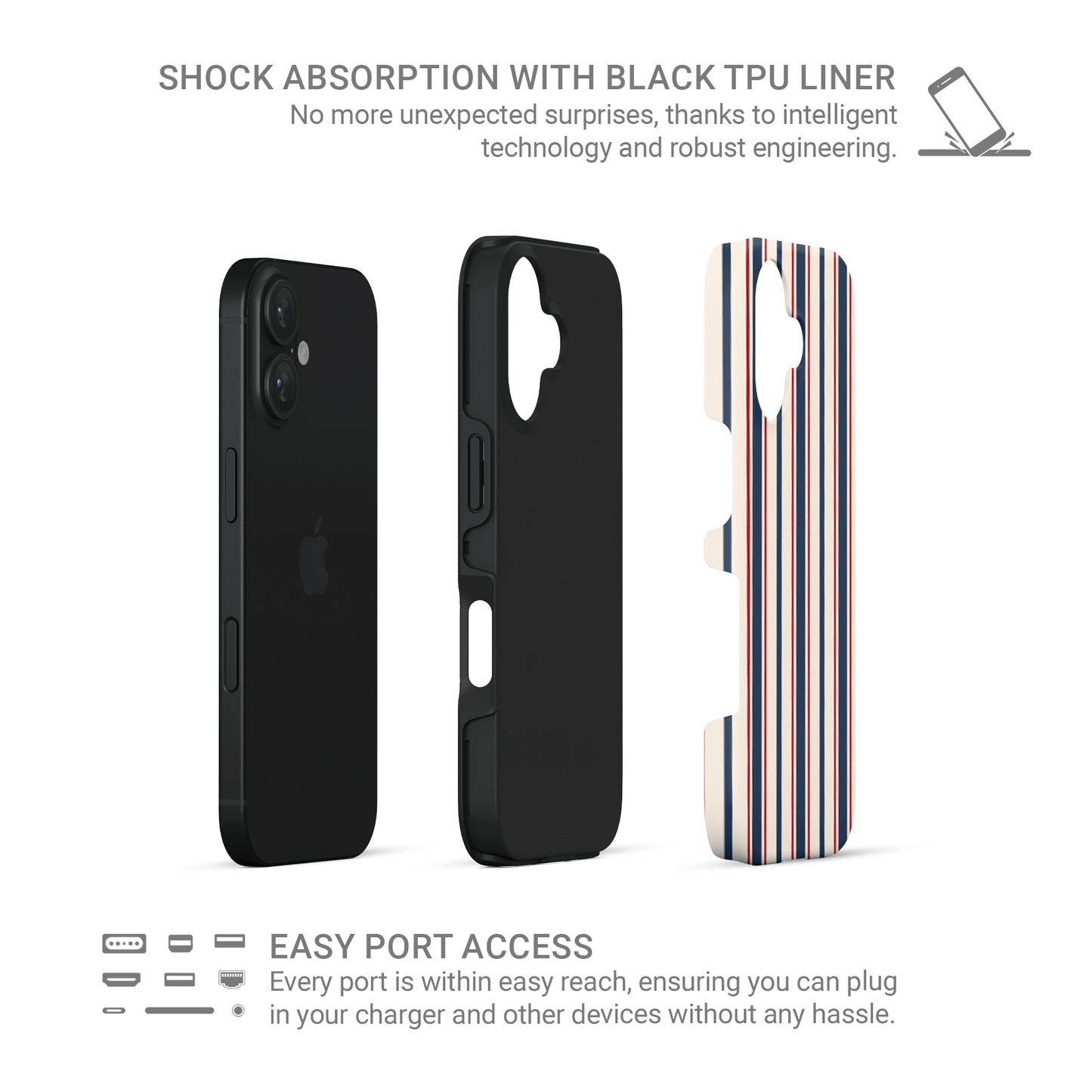 Bosun’s Pinstripe | Tough Phone Case - Case & Charm