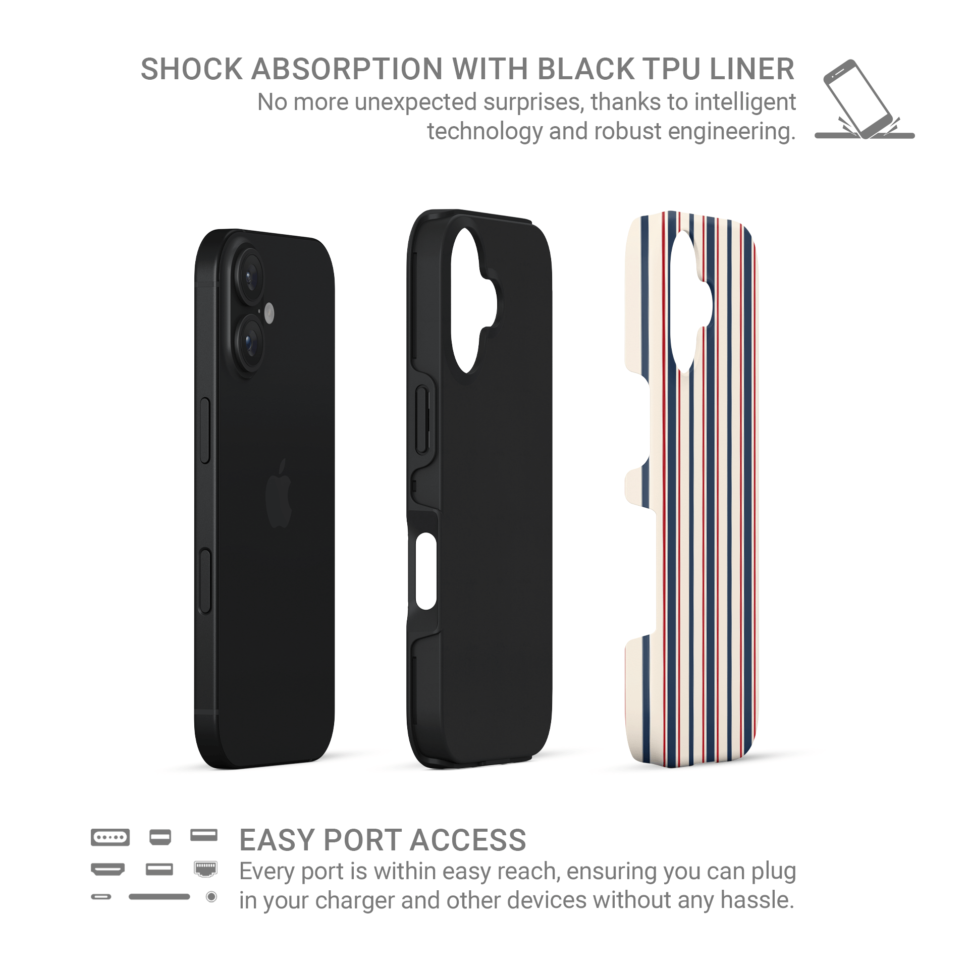 Bosun’s Pinstripe | Tough Phone Case - Case & Charm