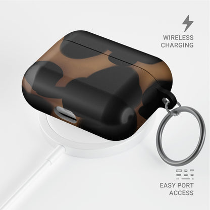 Bronzed Ember AirPods tough case with bronze marble tortoise shell design, dual layer build, and glossy finish for everyday protection.