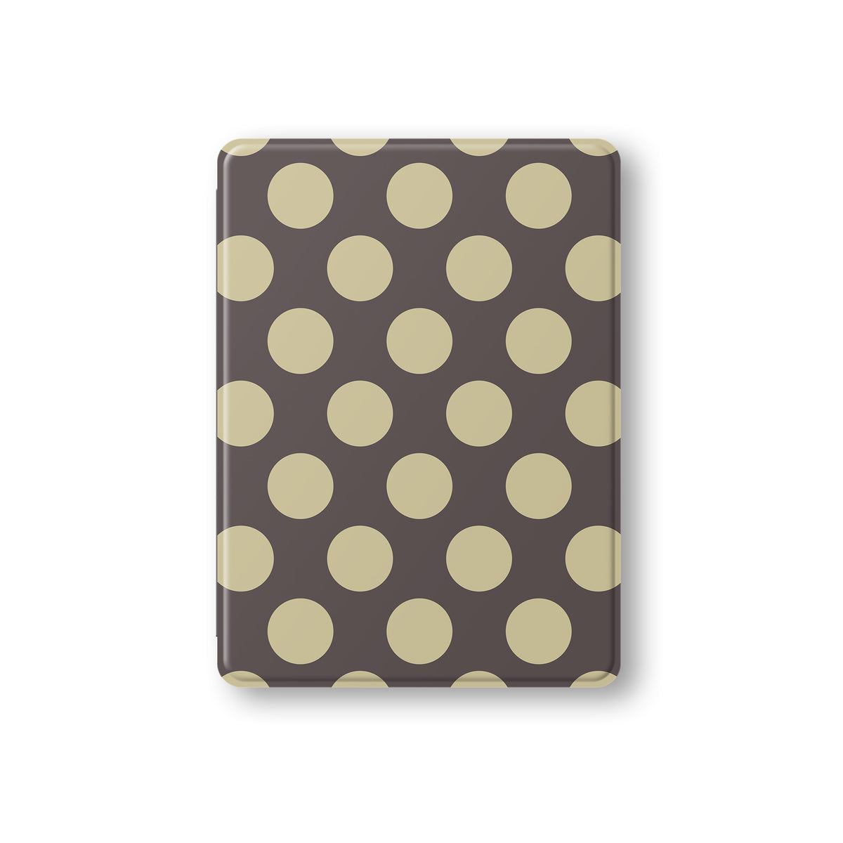 Vanilla Truffle iPad Folio Case featuring oversized creamy vanilla polka dots on a rich cocoa-brown background.