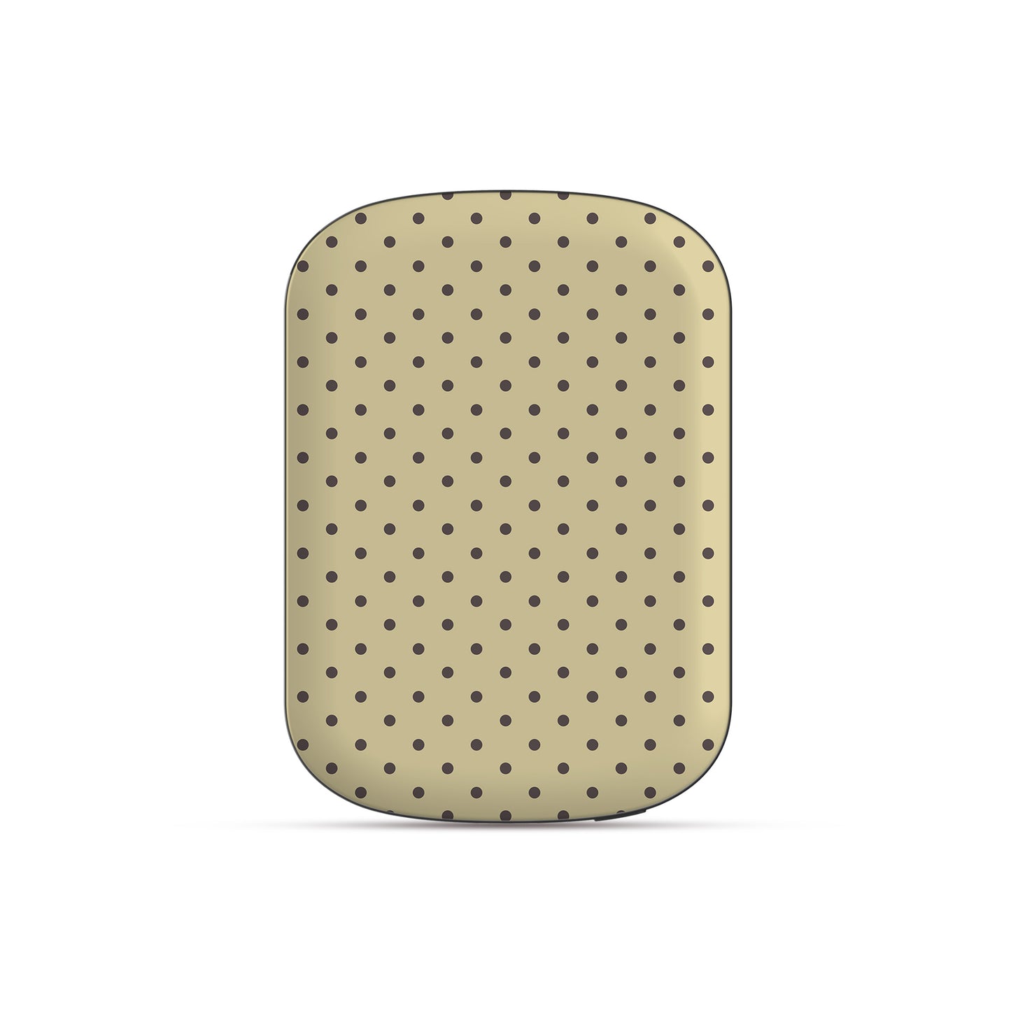 Cocoa Drops Power Bank Shell featuring small, evenly spaced cocoa-brown polka dots on a creamy vanilla background.