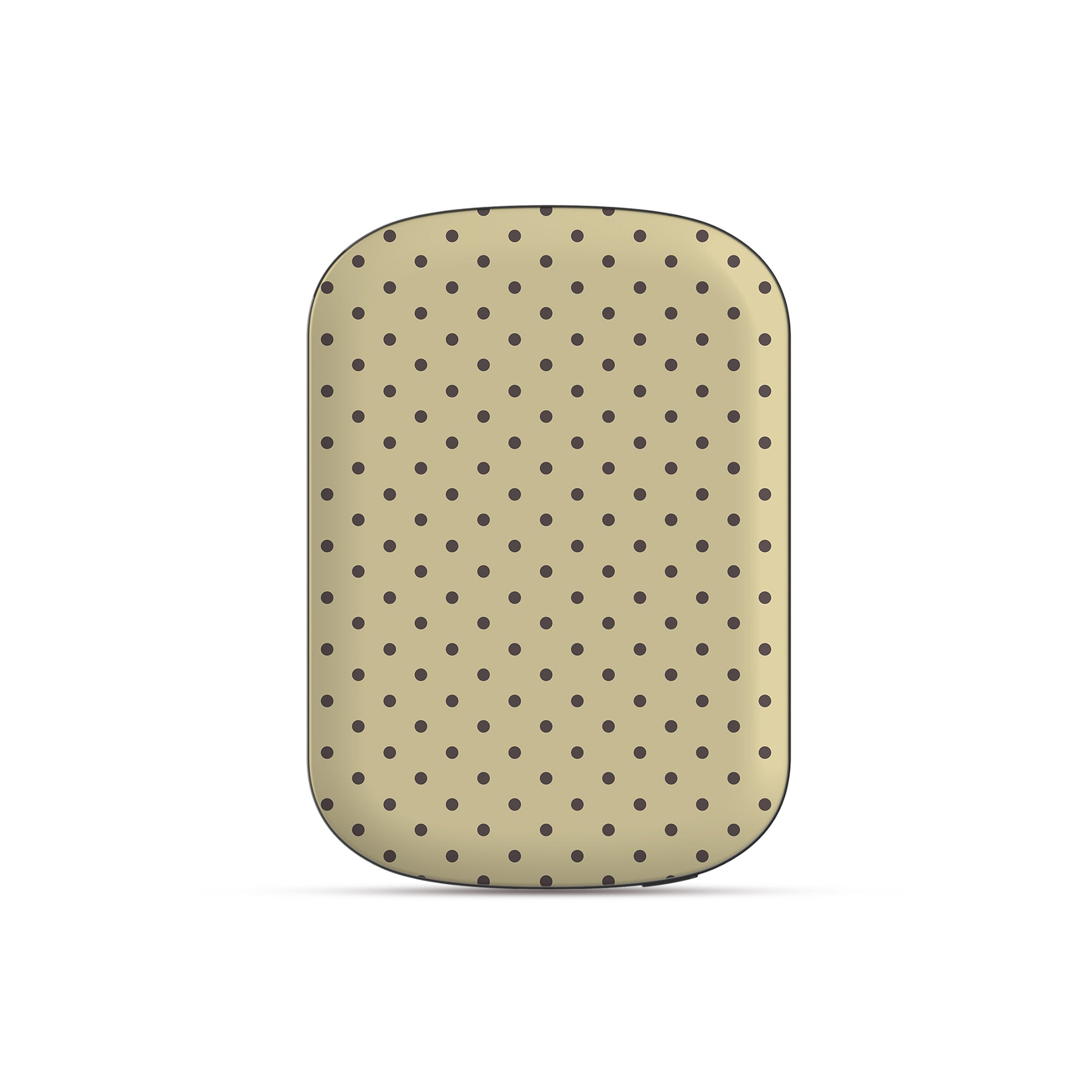 Cocoa Drops Power Bank Shell featuring small, evenly spaced cocoa-brown polka dots on a creamy vanilla background.