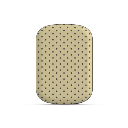 Cocoa Drops Power Bank Shell featuring small, evenly spaced cocoa-brown polka dots on a creamy vanilla background.