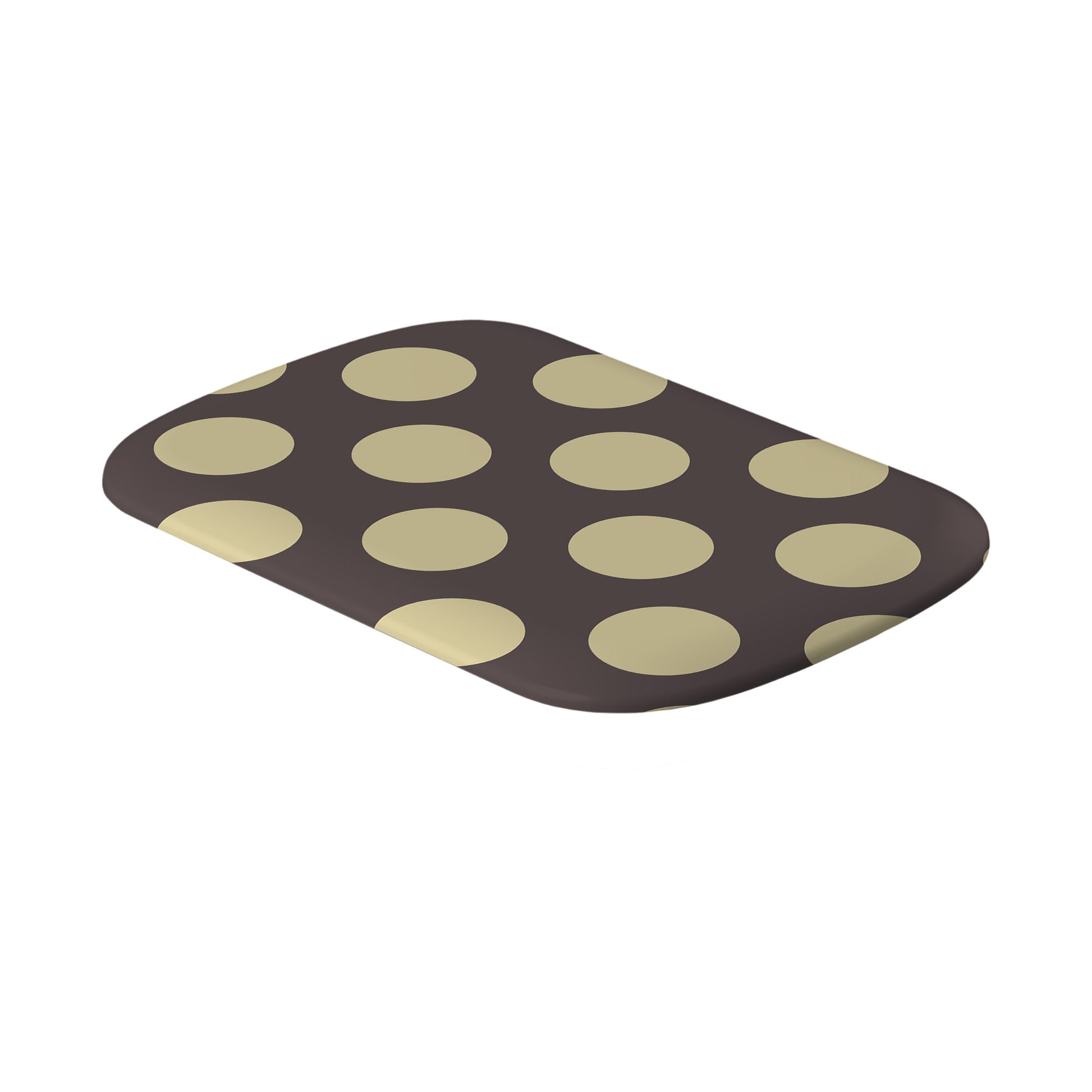 Vanilla Truffle Power Bank Shell featuring oversized creamy vanilla polka dots on a rich cocoa-brown background.