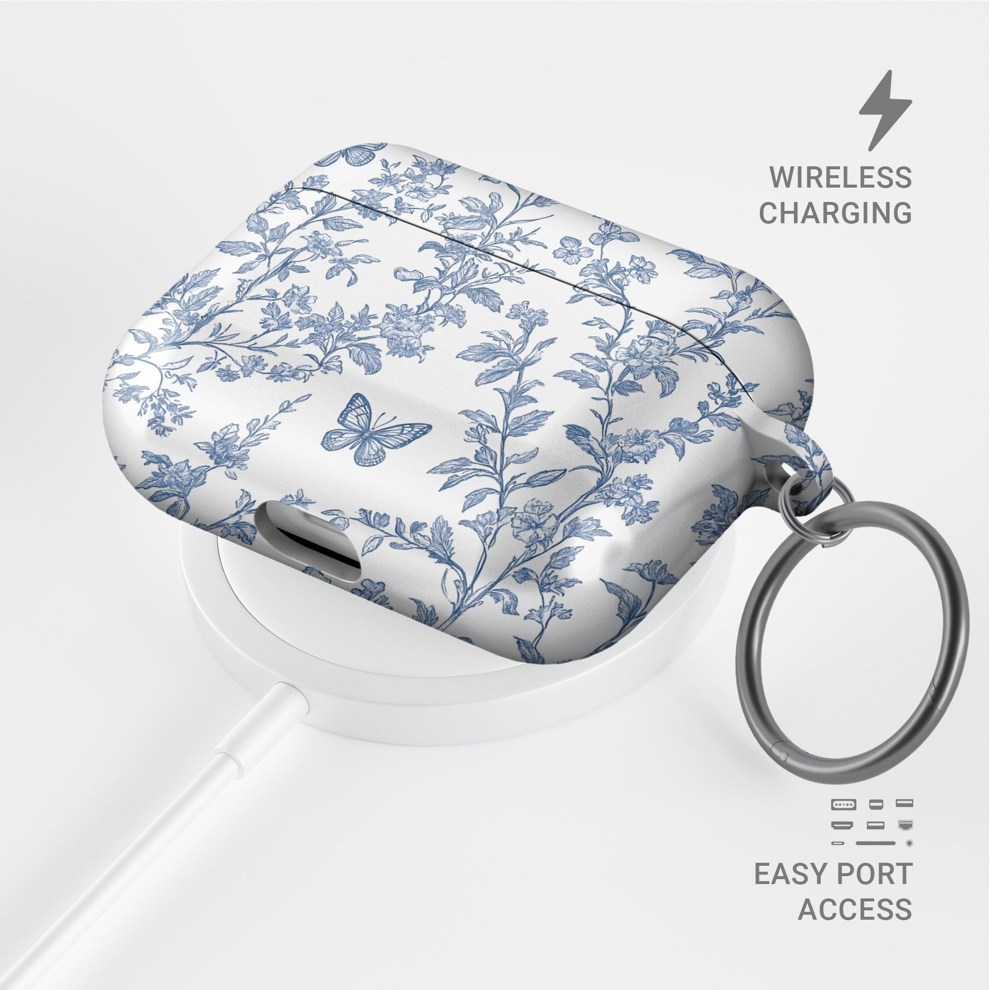 Butterfly Ballet AirPods Case – vintage butterfly and floral design with glossy finish, slim scratch-resistant cover for Apple AirPods Pro and AirPods Pro 2

Would you like me to now go back and balance all five floral AirPods designs into a category description (around 350 words) so you have an SEO-rich page that ties the whole collection together?