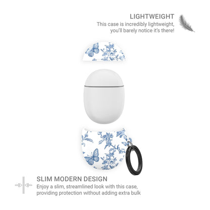 White phone case with blue butterfly design protective google pixel case