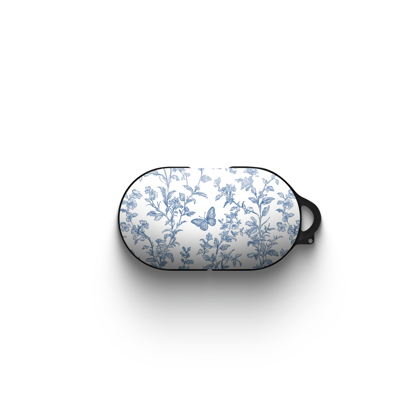 Butterfly Ballet Samsung Buds case – blue floral and butterfly protective cover