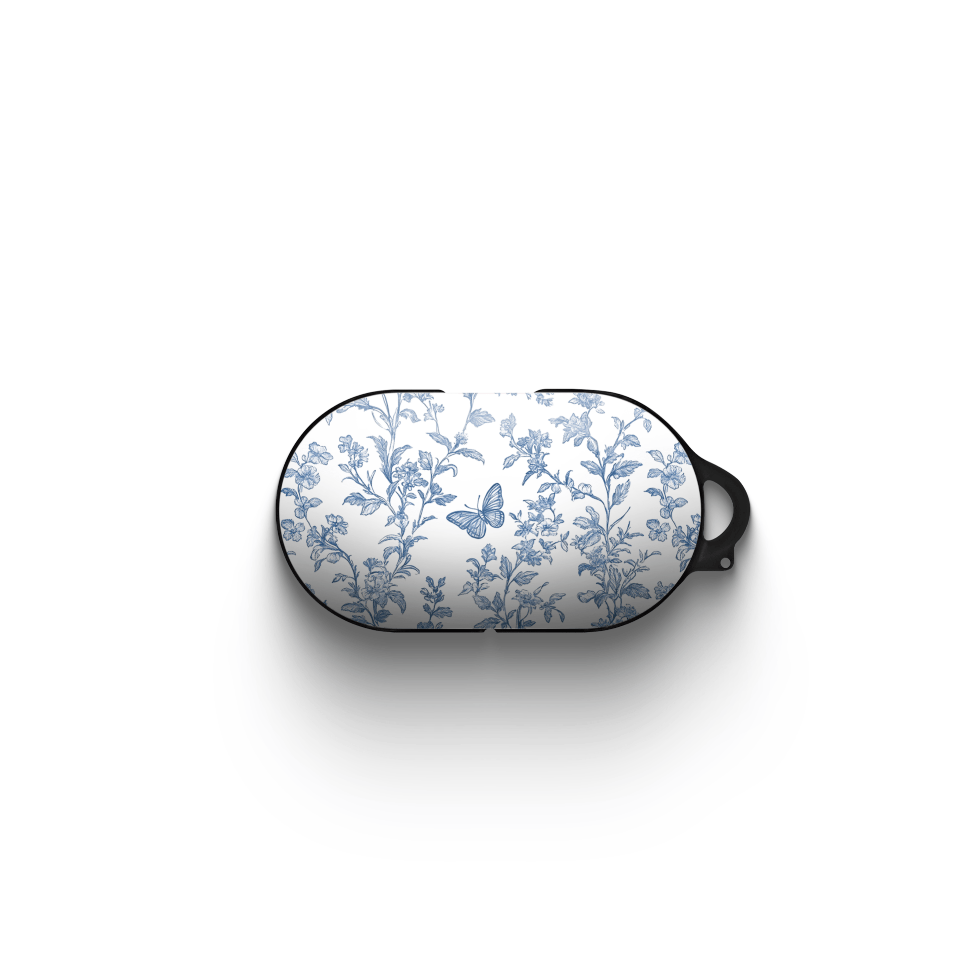 Butterfly Ballet Samsung Buds case – blue floral and butterfly protective cover