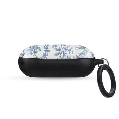 Butterfly Ballet Samsung Buds case – blue floral and butterfly protective cover