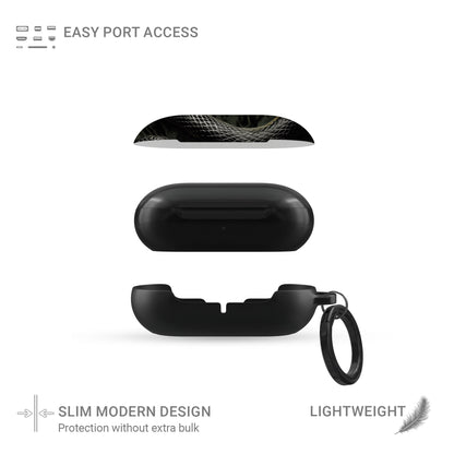 Coiled Shadows Samsung Buds Tough Case with snake design, glossy finish, and slim, impact-resistant shell.