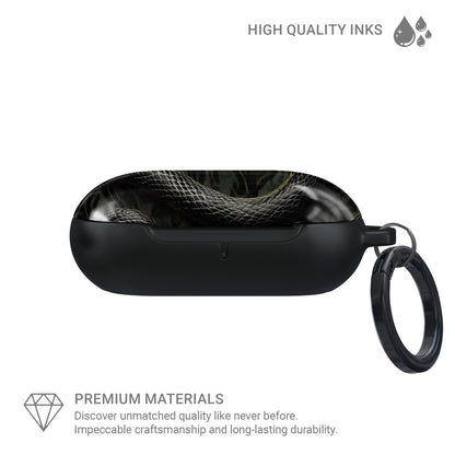 Coiled Shadows Samsung Buds Tough Case with snake design, glossy finish, and slim, impact-resistant shell.