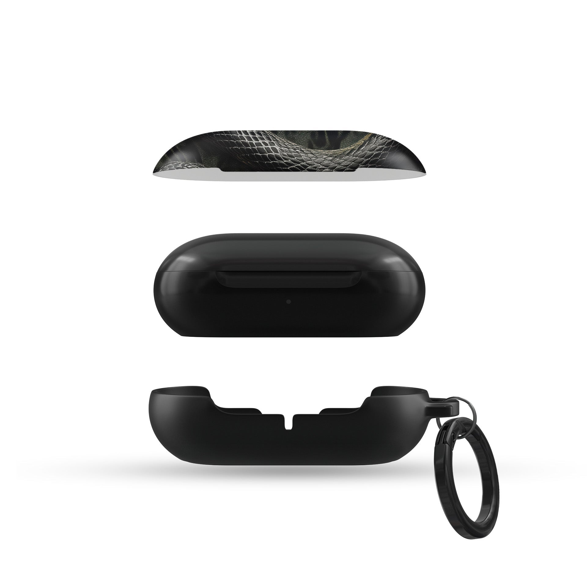 Coiled Shadows Samsung Buds Tough Case with snake design, glossy finish, and slim, impact-resistant shell.