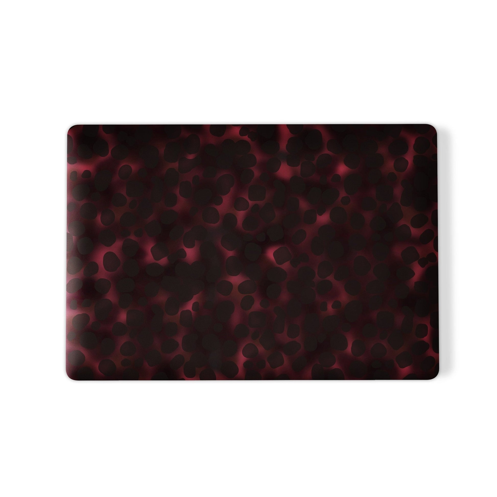 Crimson Ember MacBook Case in matte red marble design – slim protective laptop shell from Case & Charm.