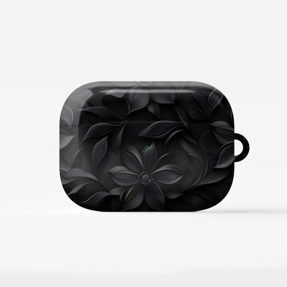 Dark Flora AirPods Tough Case with black floral gothic print and glossy impact-resistant shell.