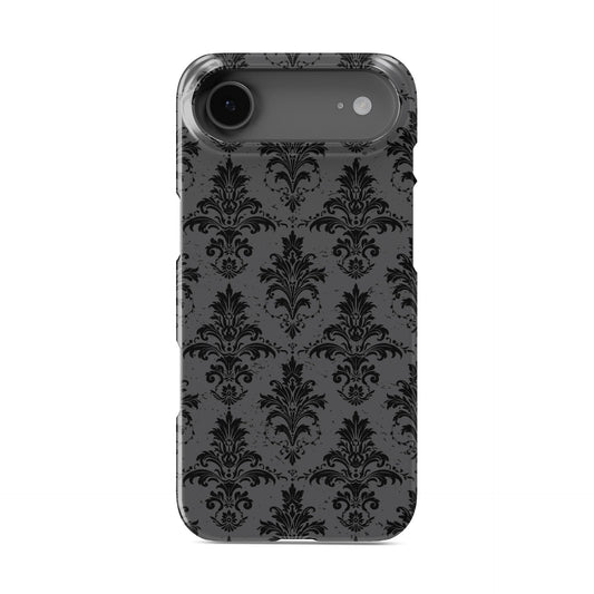 Black and grey vintage glossy baroque damask snap phone case-slim Halloween gothic design