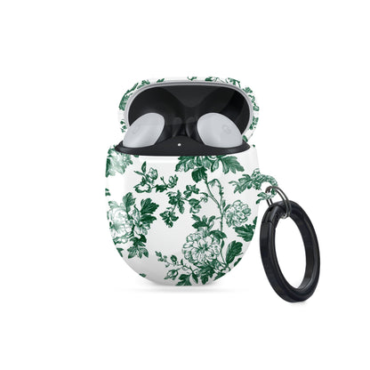 Google Pixel Buds Pro case with Emerald Enchantment design – deep green floral pattern, slim scratch-resistant cover for Pixel Buds Pro and Pixel Buds Pro 2