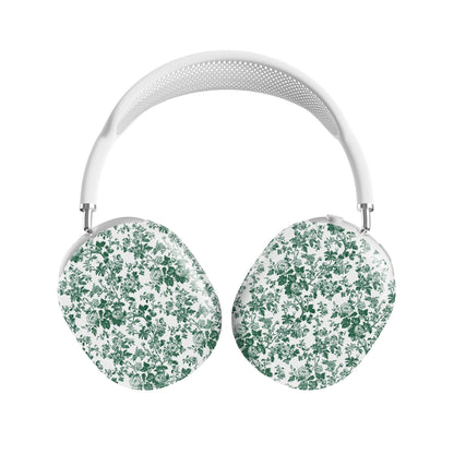 Emerald Enchantment AirPods Max Case – bold green vintage floral design with glossy finish, slim scratch-resistant protective cover for Apple AirPods Max headphones.