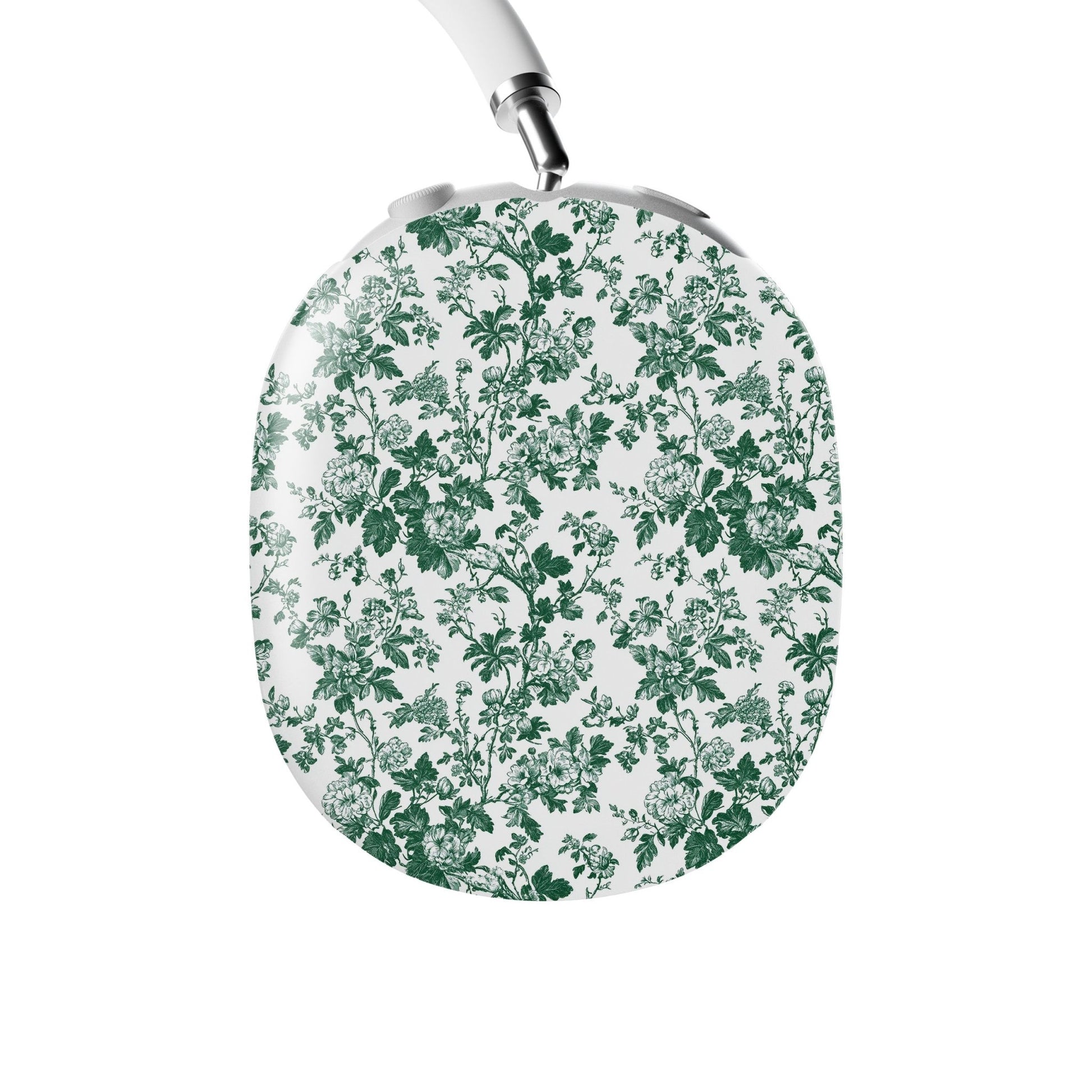Emerald Enchantment AirPods Max Case – bold green vintage floral design with glossy finish, slim scratch-resistant protective cover for Apple AirPods Max headphones.