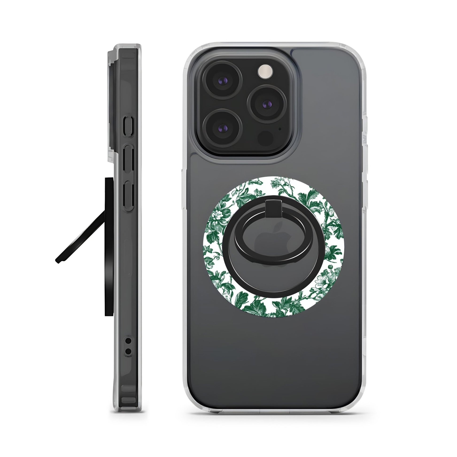 Emerald Enchantment Magnetic Phone Ring Holder – MagSafe floral grip and stand