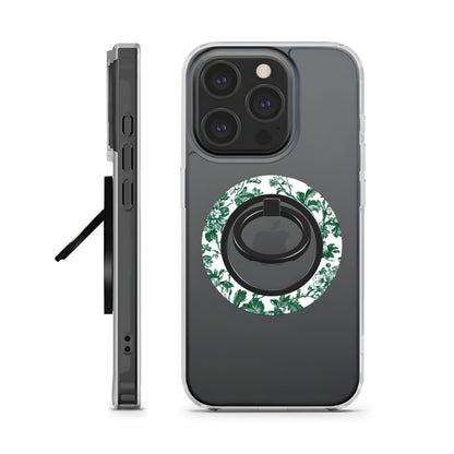Emerald Enchantment Magnetic Phone Ring Holder – MagSafe floral grip and stand