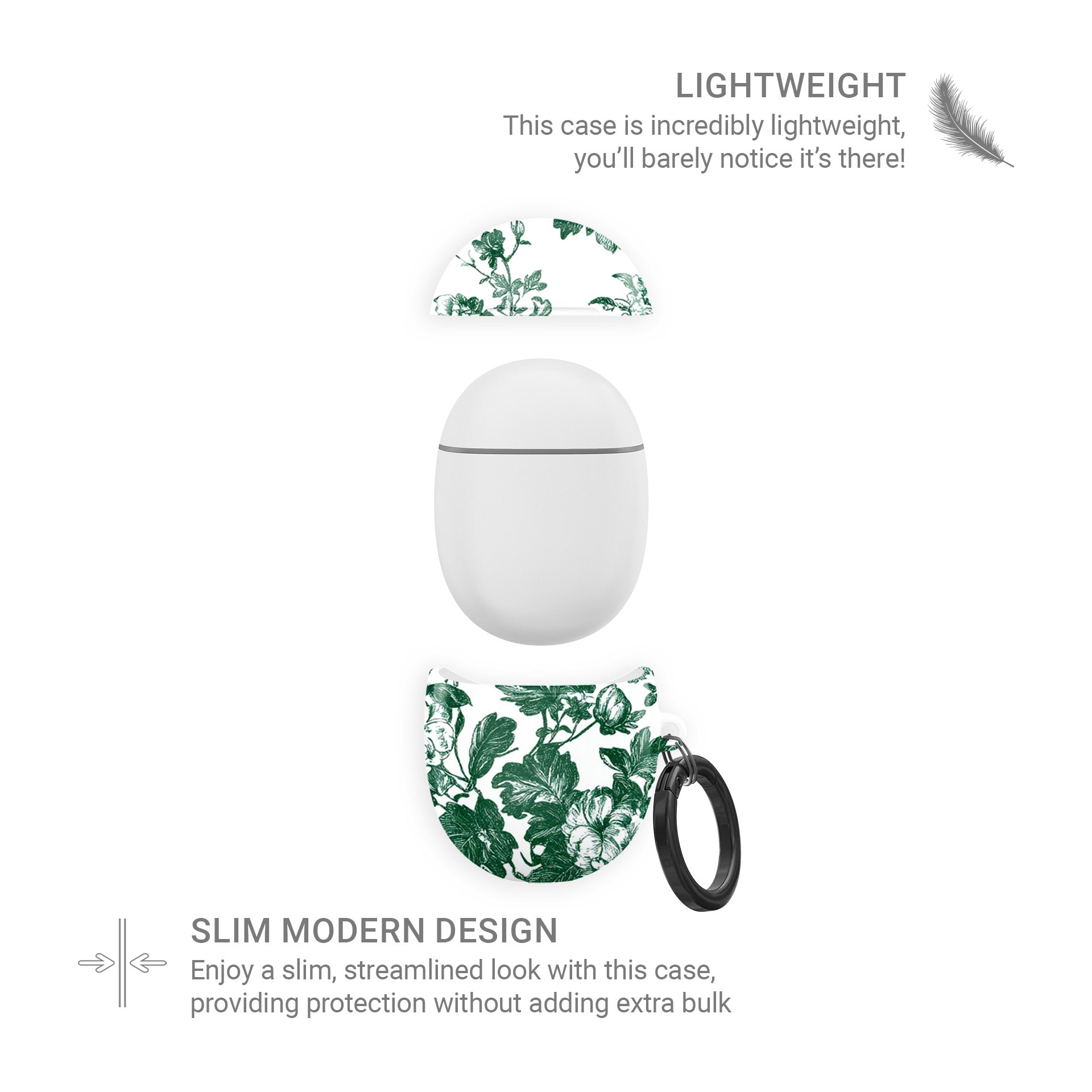 Google Pixel Buds Pro case with Emerald Enchantment design – deep green floral pattern, slim scratch-resistant cover for Pixel Buds Pro and Pixel Buds Pro 2