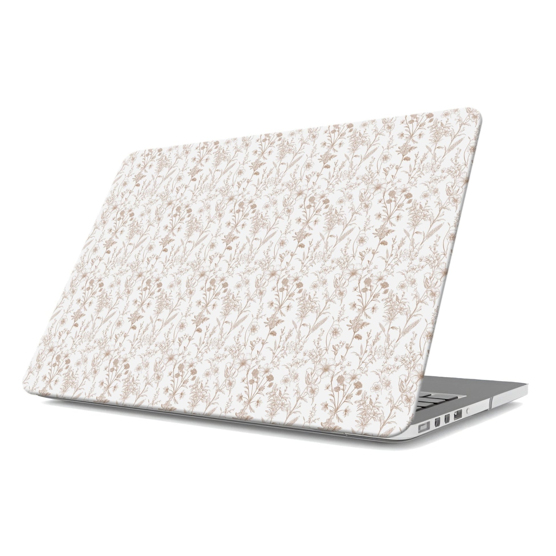Protective MacBook Pro case – vintage floral matte design in soft beige