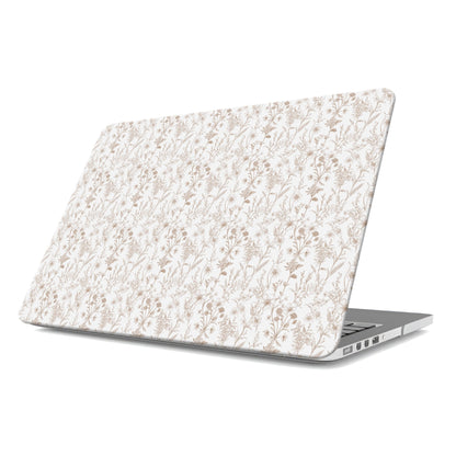 Protective MacBook Pro case – vintage floral matte design in soft beige