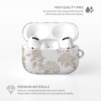 Garden Parlour AirPods Case – sepia vintage floral design with glossy finish, slim and scratch-resistant cover for Apple AirPods Pro and AirPods Pro 2