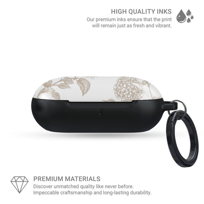 Slim glossy Samsung Galaxy Buds case with botanical design