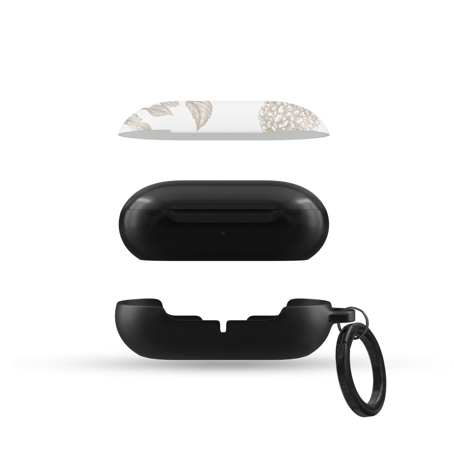 Slim glossy Samsung Galaxy Buds case with botanical design