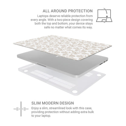 MacBook Case – slim sepia floral hard shell cover
