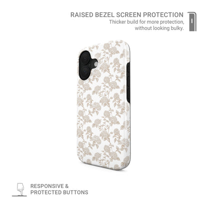 MagSafe Tough Phone Case – dual-layer hydrangea floral design for iPhone