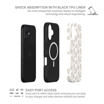 MagSafe Tough Phone Case – dual-layer hydrangea floral design for iPhone