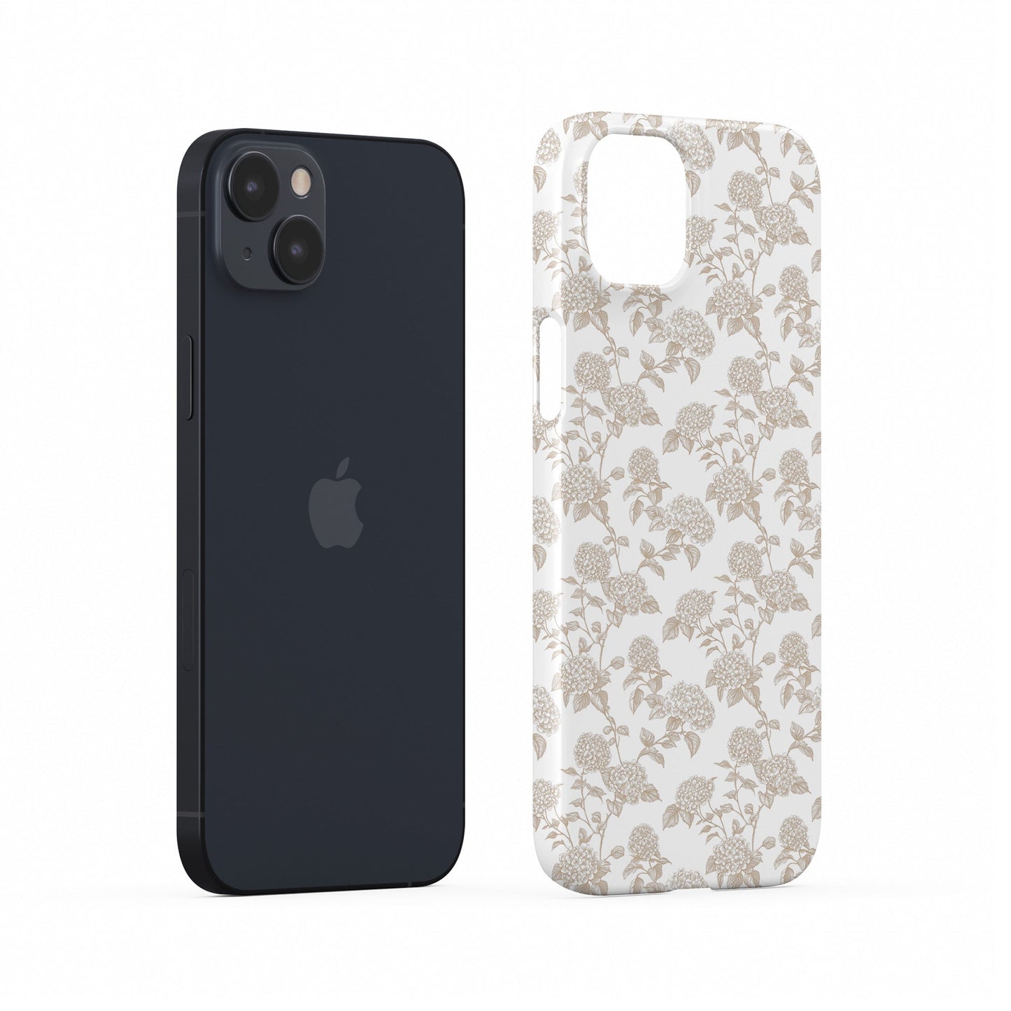 Ultra-thin beige floral snap case with glossy finish for Samsung Galaxy S23