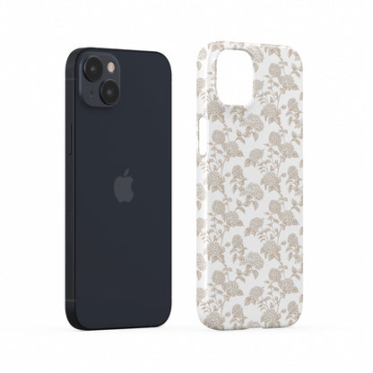 Ultra-thin beige floral snap case with glossy finish for Samsung Galaxy S23