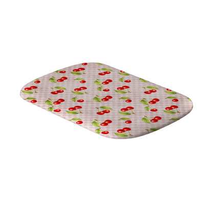 Cherry Jubilee Power Bank Skin with scattered watercolour red cherries on soft pink gingham
