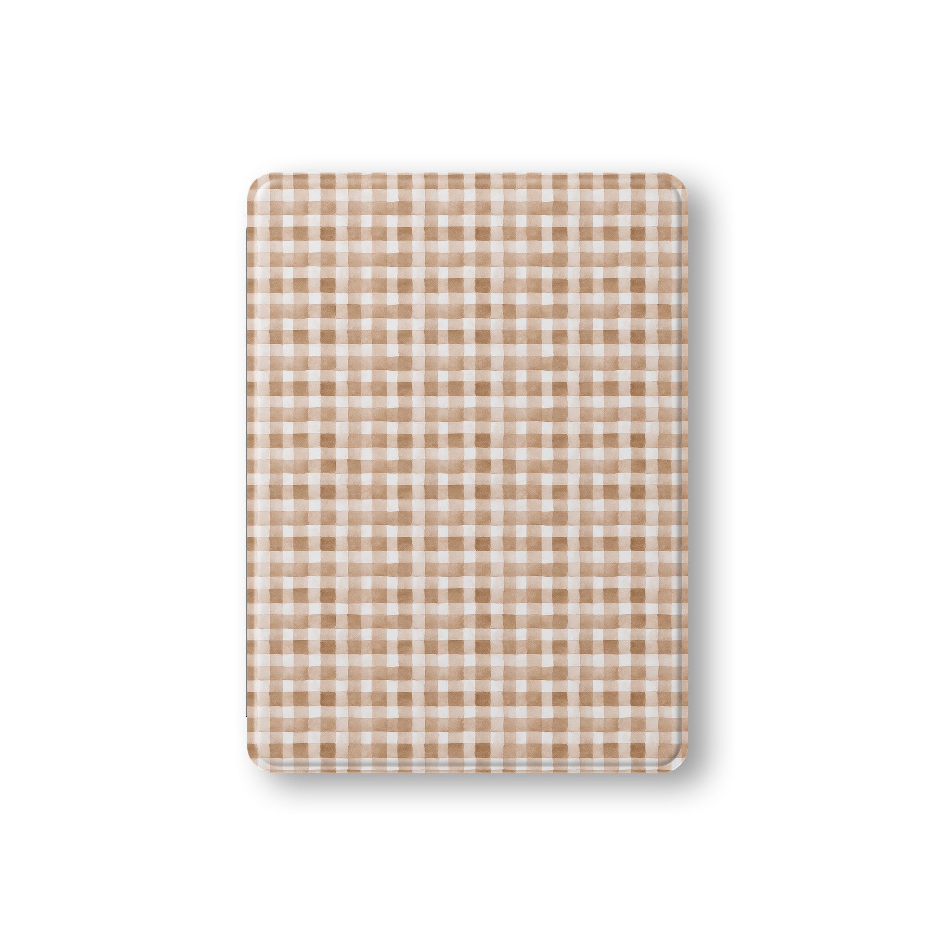 iPad Case with autumn checkered design and Apple Pencil holder