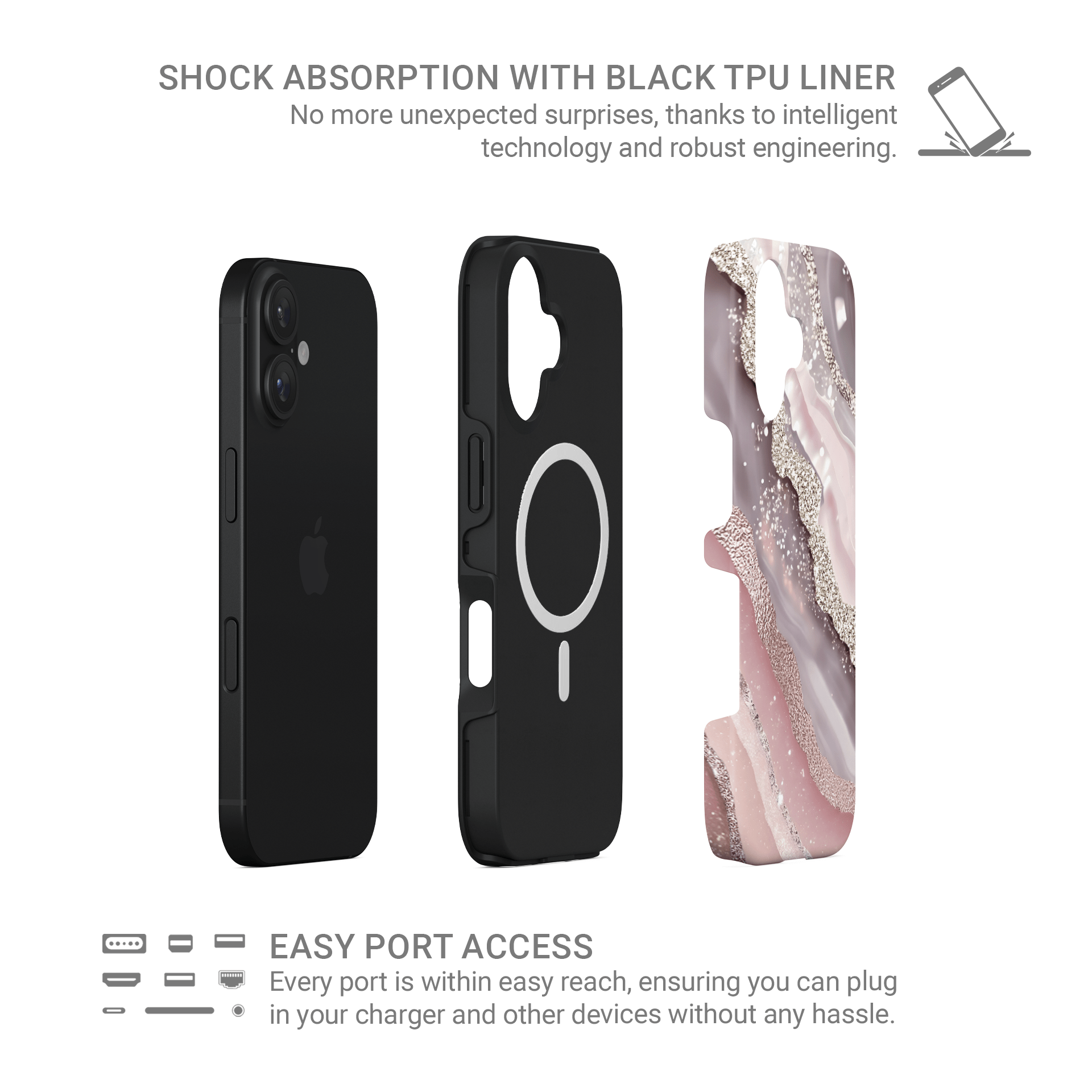 Glamour Strata | MagSafe Tough Phone Case - Case & Charm