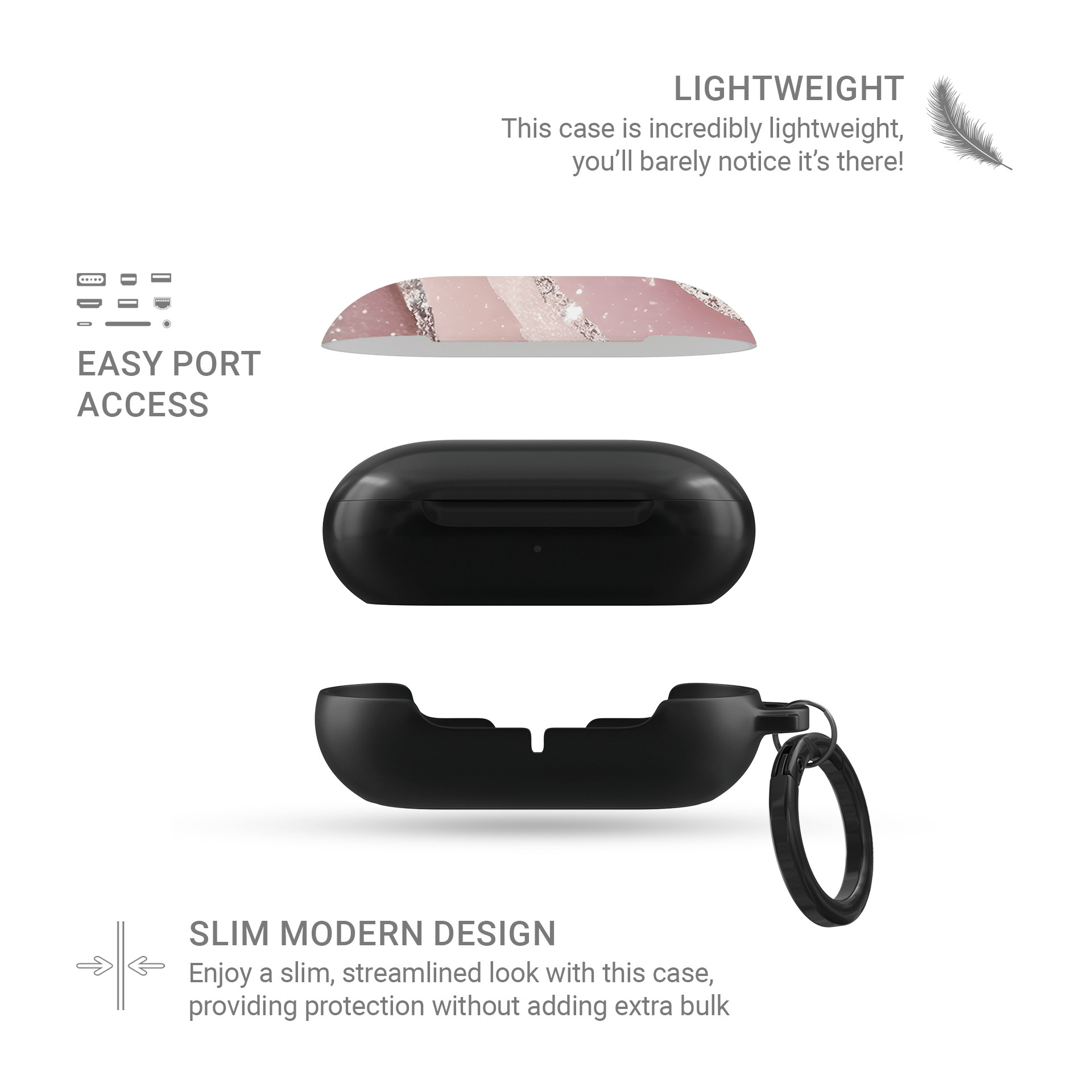 Glamour Strata | Samsung Buds Tough Case - Case & Charm