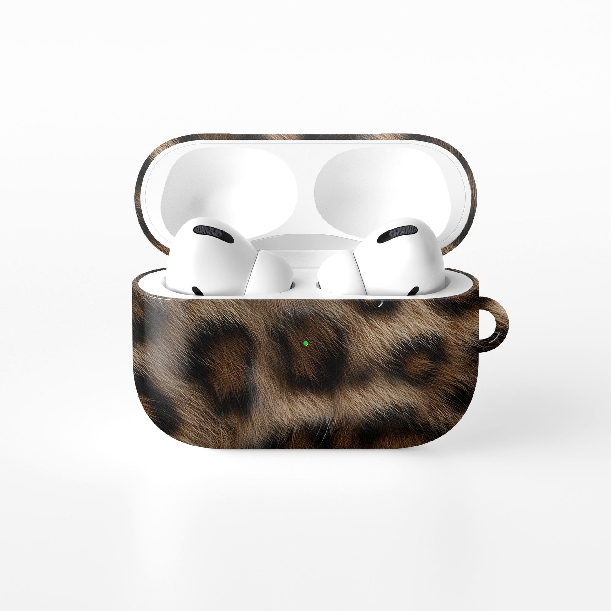Slim protective AirPods Pro case with golden leopard print design