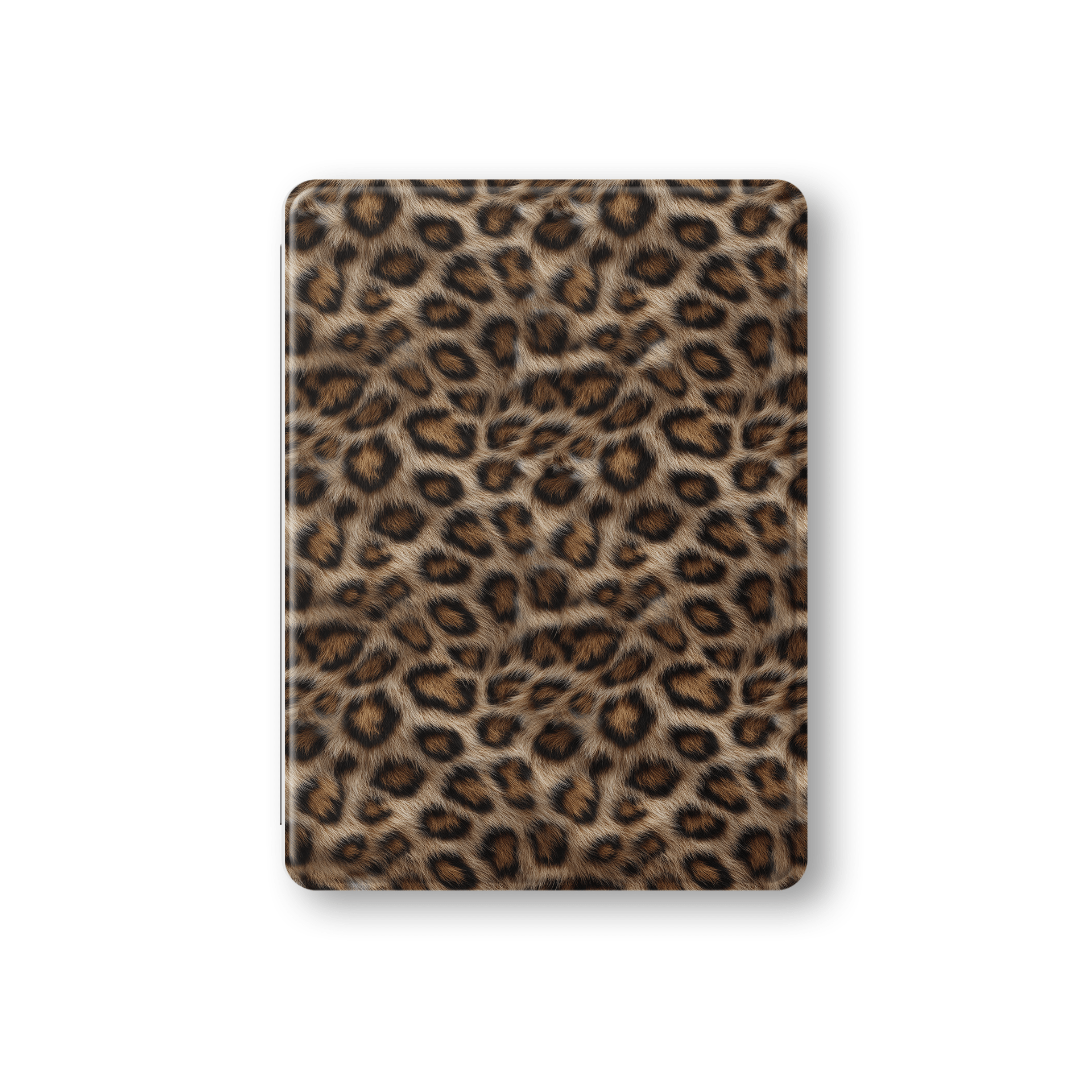 Golden Huntress iPad Case with luxury vegan leather leopard print, matte finish and Apple Pencil holder.