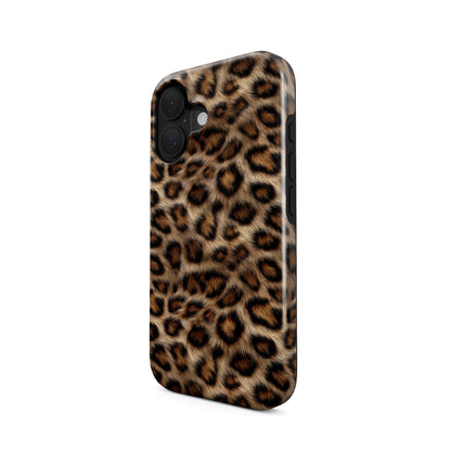 Durable double-layer leopard print protective phone case