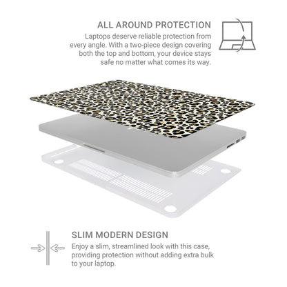 Golden Prowl | Leopard Print Protective MacBook Case - Case & Charm