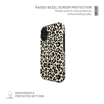 Leopard print tough protective phone case for iPhone, Samsung and Pixel
