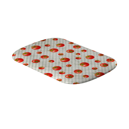 Tomato Tumble Power Bank Skin with scattered hand-painted red tomatoes on soft sage gingham
