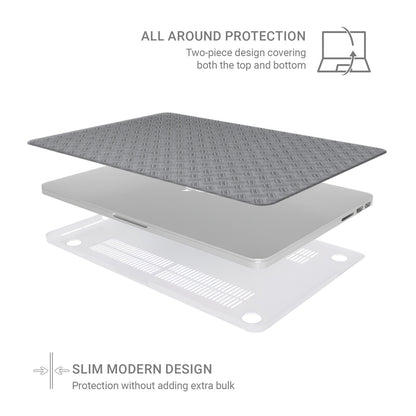 Titan Treadwork MacBook case with grey metal tread pattern and slim matte hard shell finish